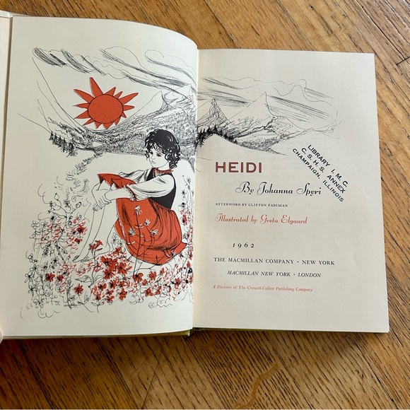 Heidi Johanna Spyri Greta Elgaard 1962 First Ex-Library Mylar Cover Hardcover DJ - Picture 3 of 15